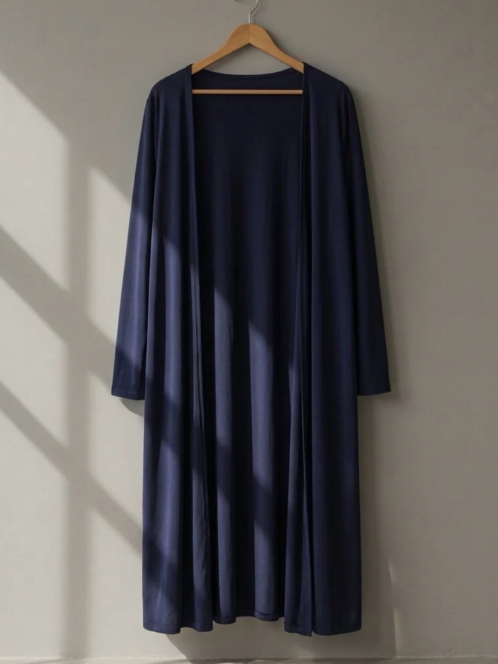 white birch Navy Long Open-Front Draped Cape